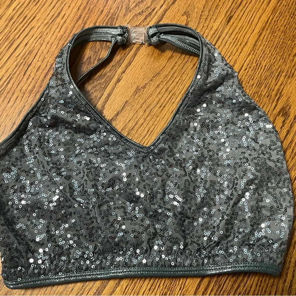 Sequin Halter crop top with shinmering sequins Great for dance or a night out